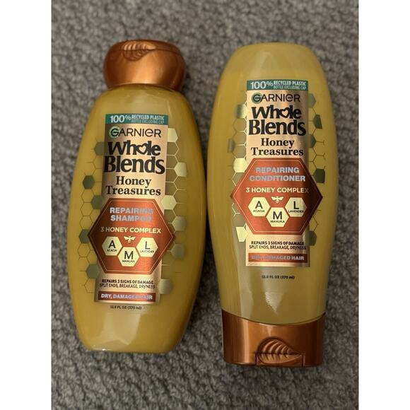 Garnier Whole Blends Honey Treasures Repairing Shampoo & Conditioner Set 12.7oz - Picture 1 of 6